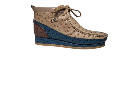 British Walkers New Castle Men's Limited Edition Exotic Ostrich Leather Chukka Boots