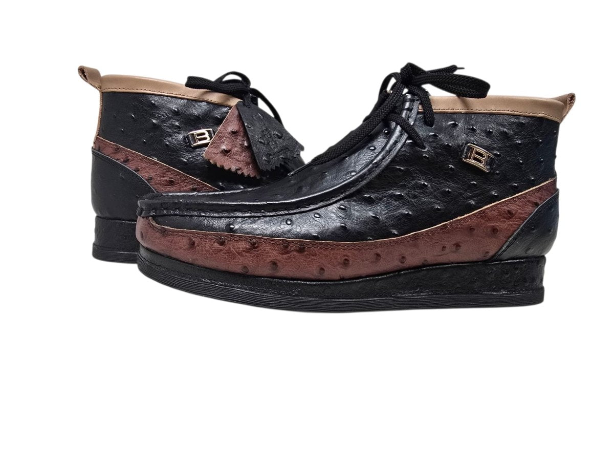 British Walkers New Castle Men's Limited Edition Exotic Ostrich Leather Chukka Boots