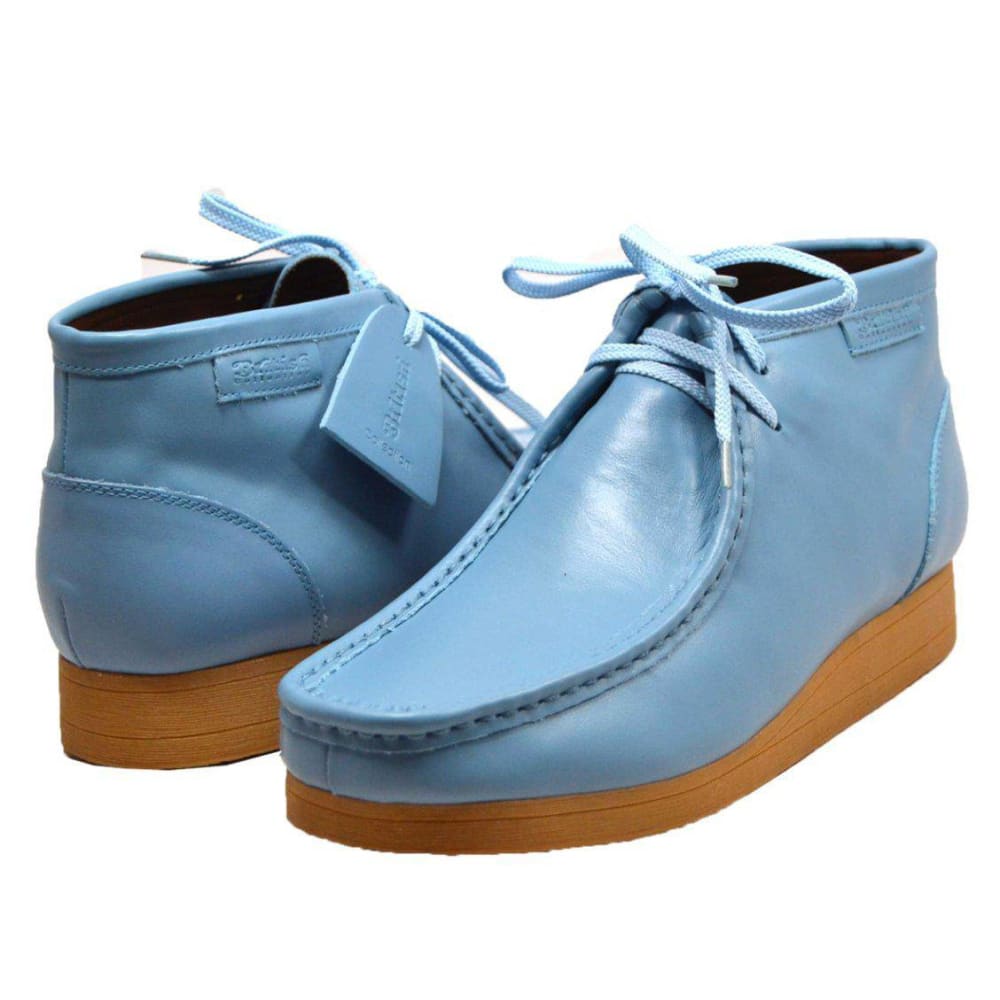 British Walkers New Castle – Sky Blue Leather Men’s Chukka Boot Handcrafted Modern Luxury