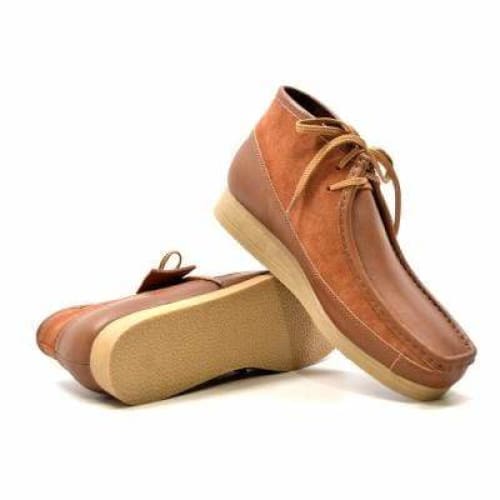 British Walkers New Castle Tan Cognac Leather and Suede Men’s Chukka Boots