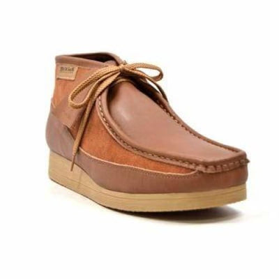 British Walkers New Castle Tan Cognac Leather and Suede Men’s Chukka Boots