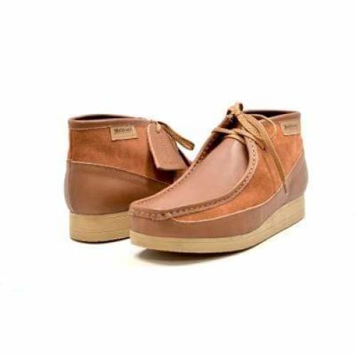 British Walkers New Castle Tan Cognac Leather and Suede Men’s Chukka Boots
