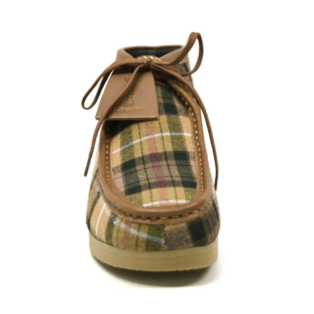 British Walkers New Castle – Tan Plaid Suede Men’s Chukka Boot Vintage Pattern Craft with Modern Artisan Style
