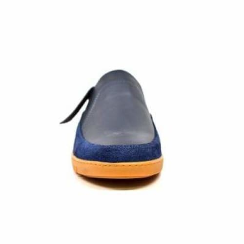 British Walkers Norwich Bally Style Men's Navy Blue Suede and Leather Slip Ons