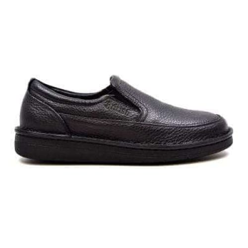 British Walkers Nottingham Men's Black Leather Leather Casual Slip On Shoes