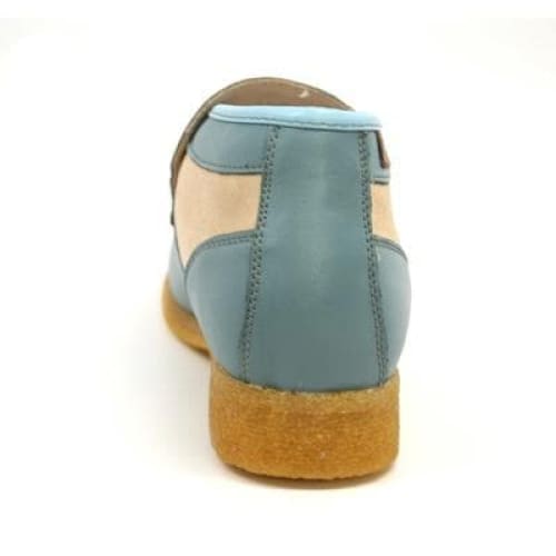 British Walkers Palace Men's Blue and Beige Leather Slip On Ankle Boots