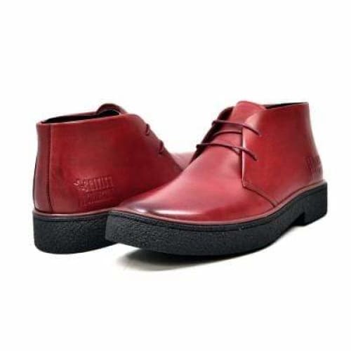 British Walkers Playboy Classic Wine Red Leather Men’s Chukka Boots