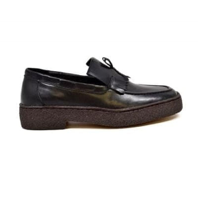 British Walkers Playboy Cruise Men's Black Leather Slip On with Tassle