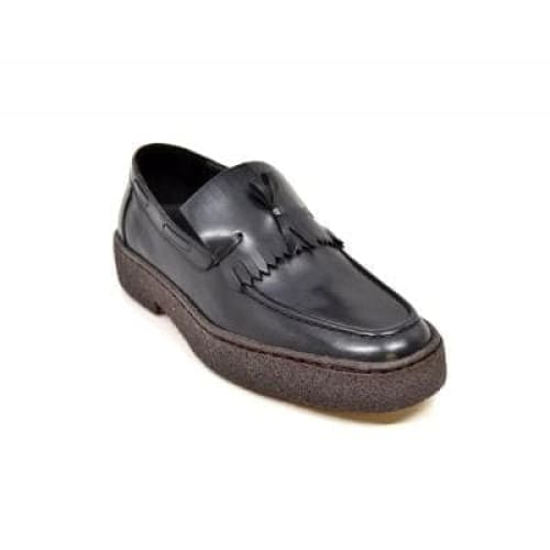 British Walkers Playboy Cruise Men's Black Leather Slip On with Tassle