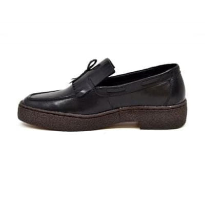 British Walkers Playboy Cruise Men's Black Leather Slip On with Tassle