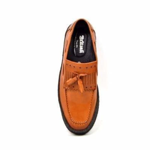 British Walkers Playboy Cruise Men's Cognac Leather Slip On with Tassle