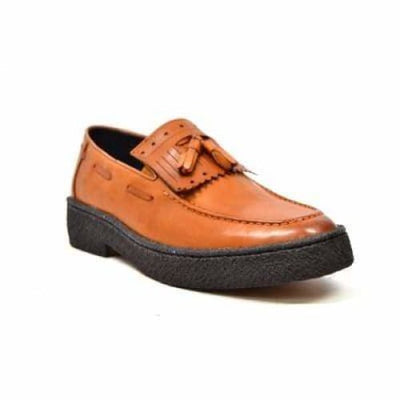 British Walkers Playboy Cruise Men's Cognac Leather Slip On with Tassle