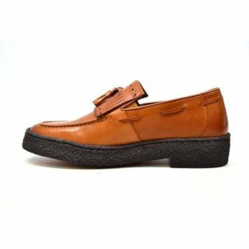 British Walkers Playboy Cruise Men's Cognac Leather Slip On with Tassle