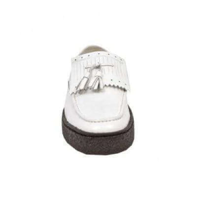 British Walkers Playboy Cruise Men's White Leather Slip On Crepe Sole with Tassle