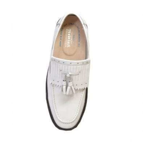 British Walkers Playboy Cruise Men's White Leather Slip On Crepe Sole with Tassle