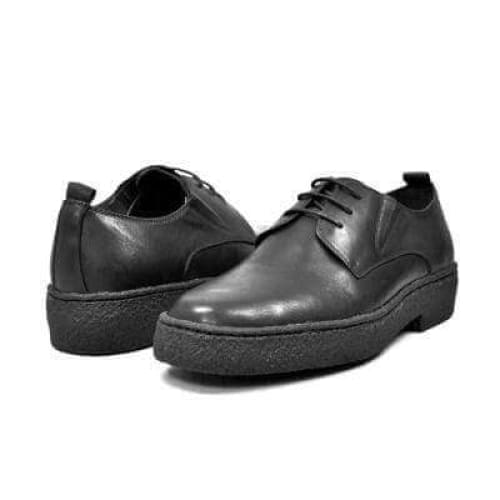British Walkers Playboy Original – Black Leather Men’s LowTop Crepe Oxford Heritage Craft with Sleek Modern Detail