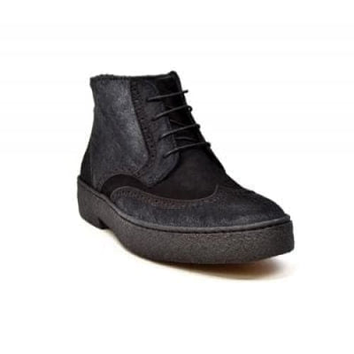 British Walkers Playboy Wingtip Men's Two Tone Black Leather and Suede Chukka Boots
