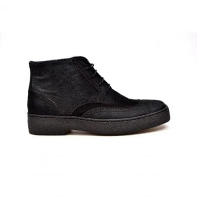 British Walkers Playboy Wingtip Men's Two Tone Black Leather and Suede Chukka Boots