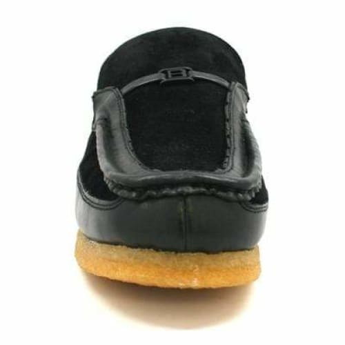 British Walkers Power Men's Black Leather and Suede Old School Slip On