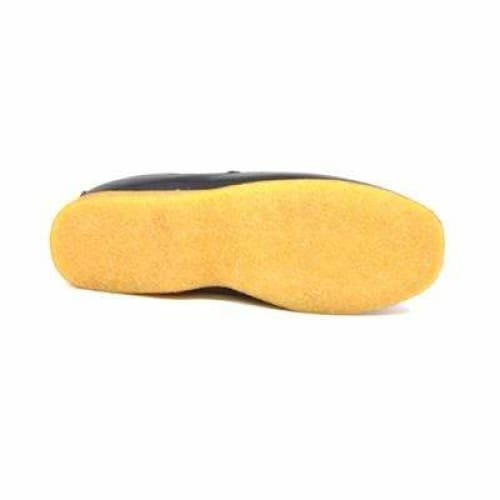 British Walkers Power Men's Black Skin Leather Crepe Sole Slip On Oxfords