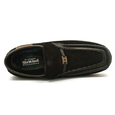 British Walkers Power Men's Crepe Sole Leather and Suede Slip On Shoes