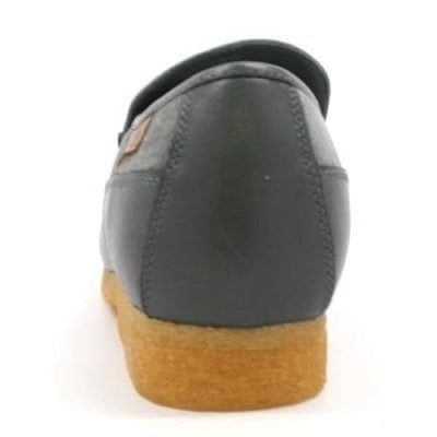 British Walkers Power Men's Grey Suede Old School Slip On Crepe Sole Shoes