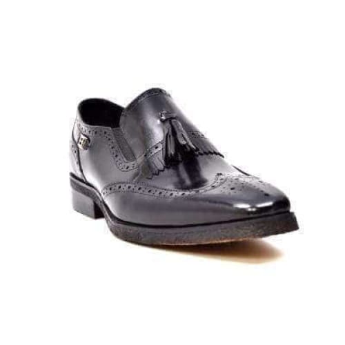 British Walkers Rick Men's Black Leather Slip On