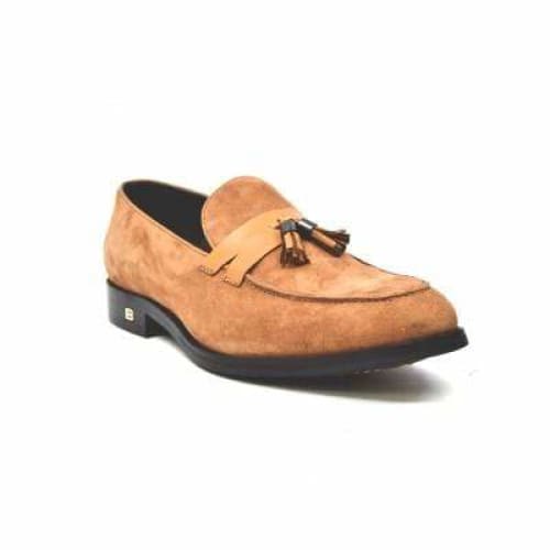 British Walkers Space Men's Cognac Suede and Leather Sophisticated Crepe Sole Loafers