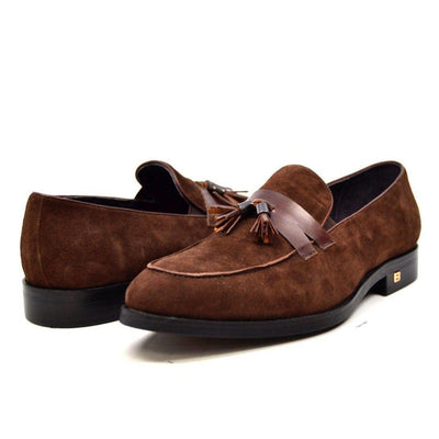British Walkers Space Men's Elegant Suede Slip On Dress Shoes