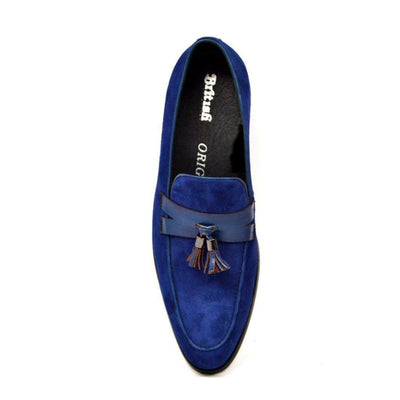 British Walkers Space Men's Elegant Suede Slip On Dress Shoes