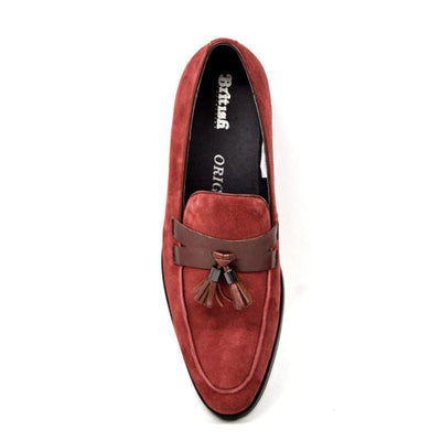 British Walkers Space Men's Elegant Suede Slip On Dress Shoes
