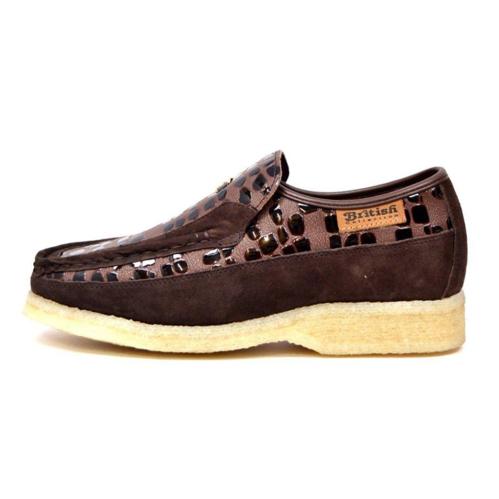 British Walkers Stone Pattern Men’s Suede Crepe Sole SlipOn Shoes – Handcrafted Textured Classic with Retro Urban Style
