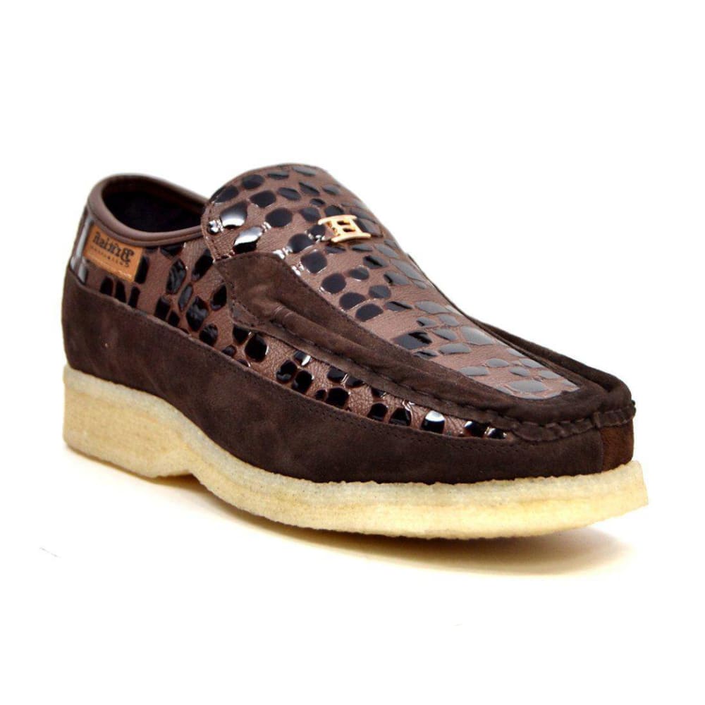 British Walkers Stone Pattern Men’s Suede Crepe Sole SlipOn Shoes – Handcrafted Textured Classic with Retro Urban Style