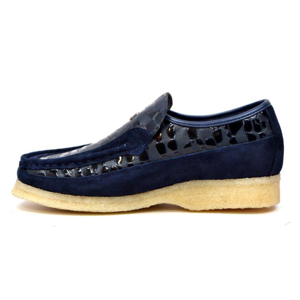 British Walkers Stone Pattern Men’s Suede Crepe Sole SlipOn Shoes – Handcrafted Textured Classic with Retro Urban Style