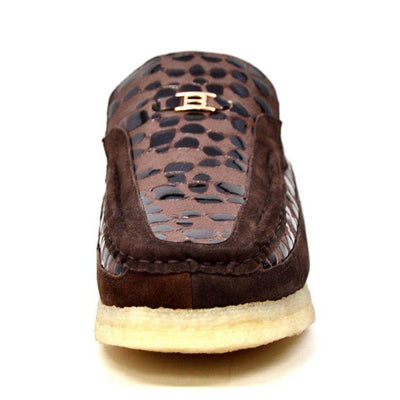 British Walkers Stone Pattern Men’s Suede Crepe Sole SlipOn Shoes – Handcrafted Textured Classic with Retro Urban Style