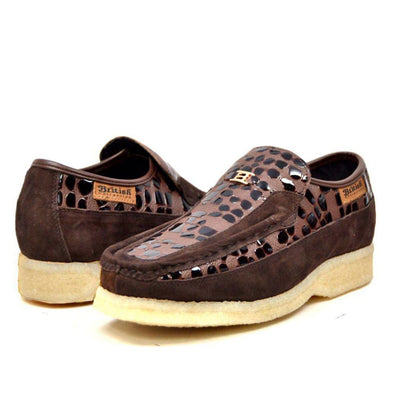 British Walkers Stone Pattern Men’s Suede Crepe Sole SlipOn Shoes – Handcrafted Textured Classic with Retro Urban Style