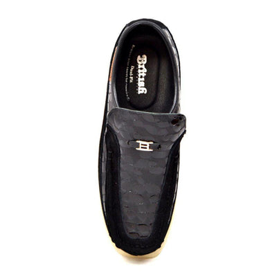 British Walkers Stone Pattern Men’s Suede Crepe Sole SlipOn Shoes – Handcrafted Textured Classic with Retro Urban Style
