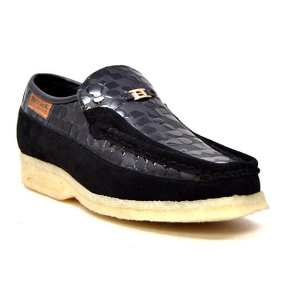British Walkers Stone Pattern Men’s Suede Crepe Sole SlipOn Shoes – Handcrafted Textured Classic with Retro Urban Style
