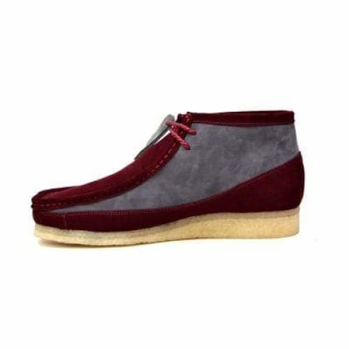 British Walkers Walker 100 Burgundy and Gray Suede Men’s Two Tone Chukka Boots