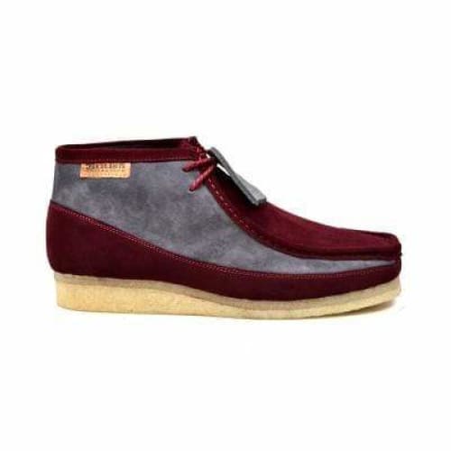 British Walkers Walker 100 Burgundy and Gray Suede Men’s Two Tone Chukka Boots