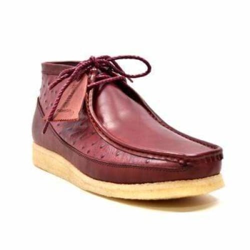 British Walkers Walker 100 – Burgundy Ostrich Leather Men’s Chukka Boot Exotic Prestige Craft with Timeless Luxe Power