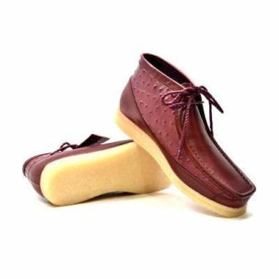 British Walkers Walker 100 – Burgundy Ostrich Leather Men’s Chukka Boot Exotic Prestige Craft with Timeless Luxe Power