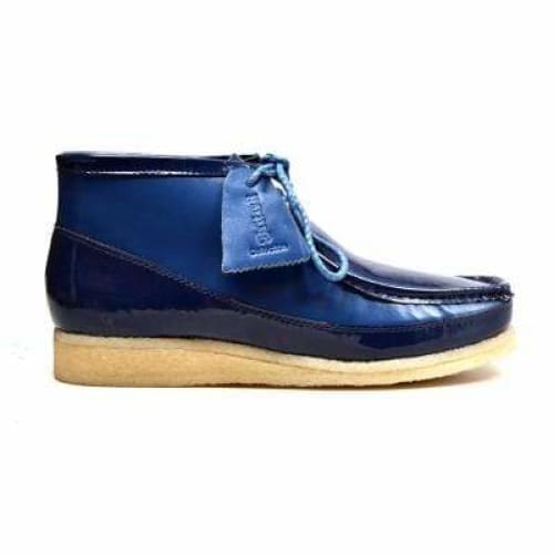 British Walkers Walker 100 – Navy Patent Leather Men’s Chukka Boot HighGloss Craft with Distinctive British Style