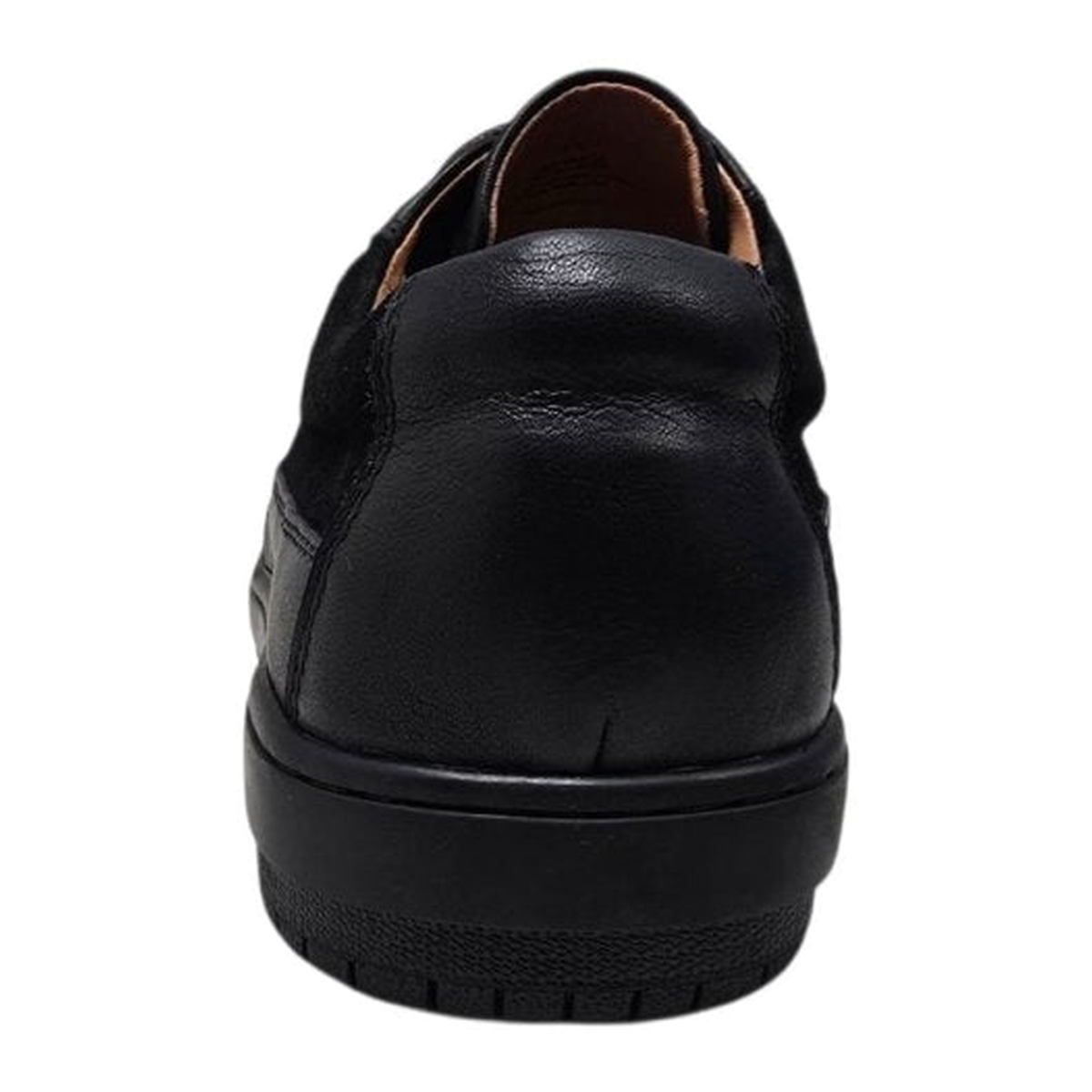 British Walkers Westminster 2 men's black leather and suede sneakers, heel view
