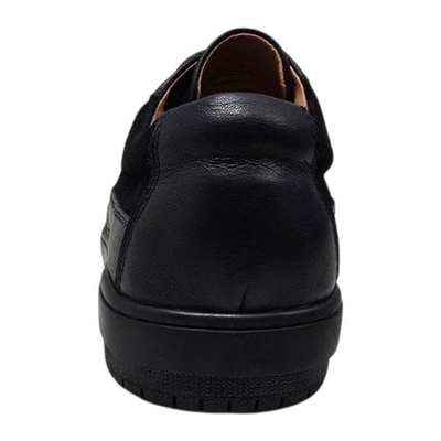 British Walkers Westminster 2 men's black leather and suede sneakers, heel view