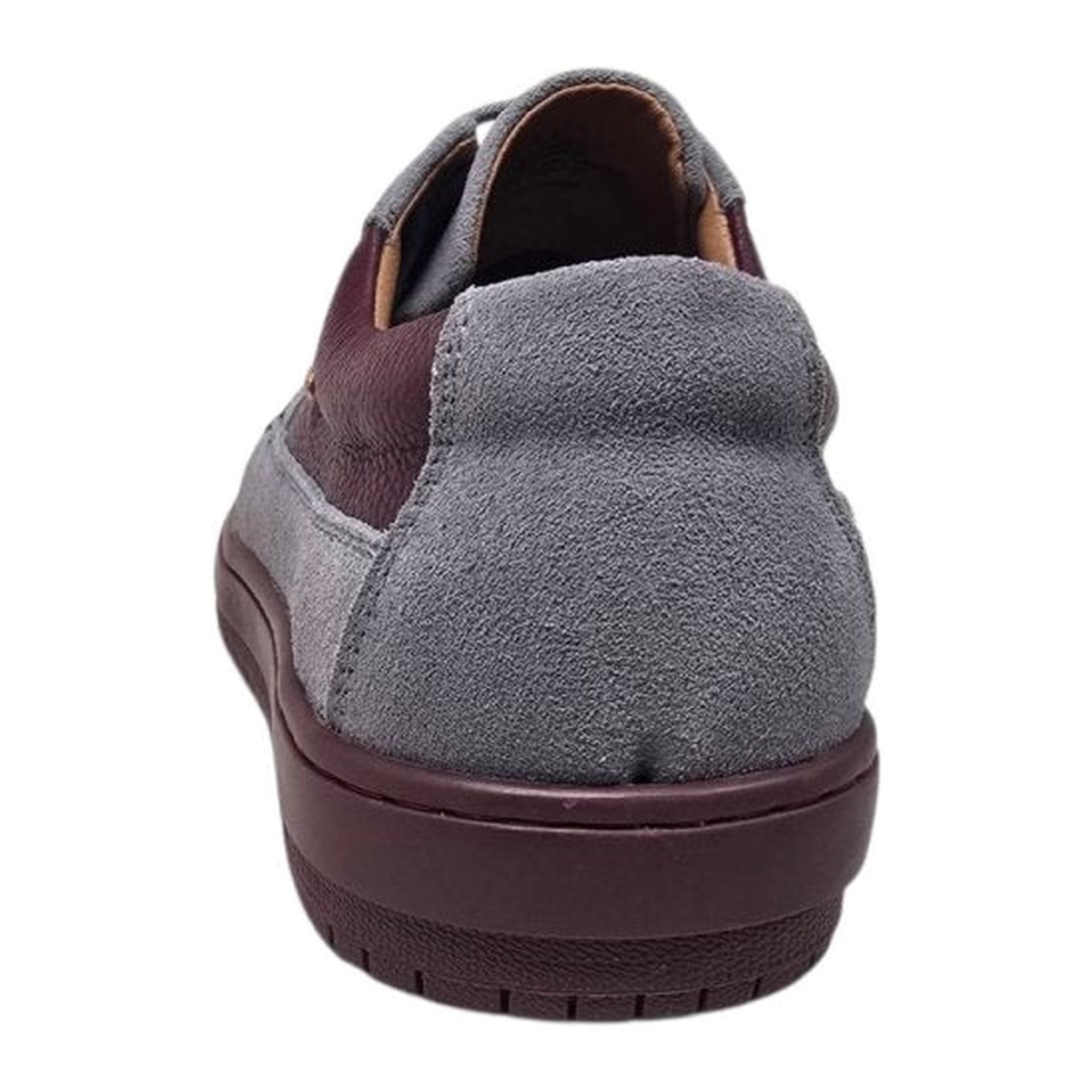 British Walkers Westminster 2 men's gray and burgundy sneakers, heel view