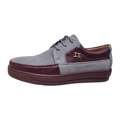 British Walkers Westminster 2 men's gray and burgundy sneakers, outer side view