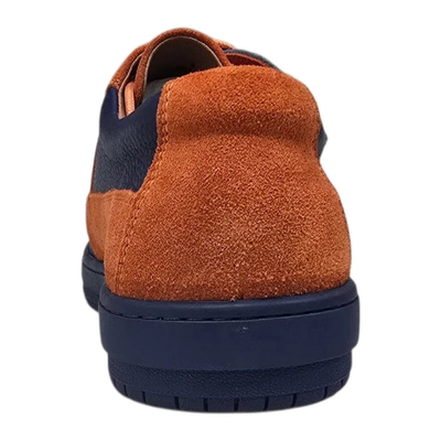 British Walkers Westminster 2 men's orange and navy sneakers, heel view
