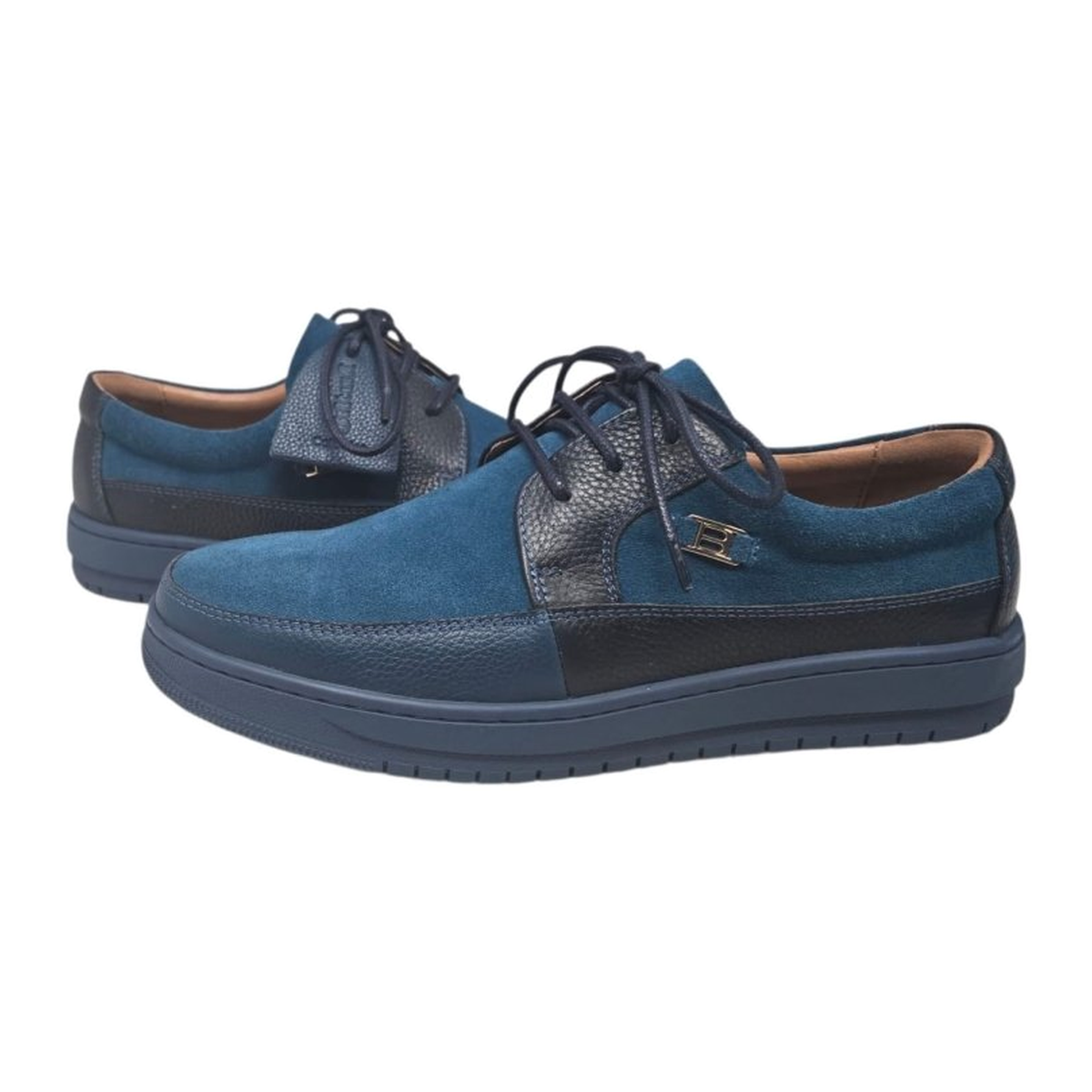 British Walkers Westminster 2 men's Pendant Blue and navy sneakers, three-quarter pair view