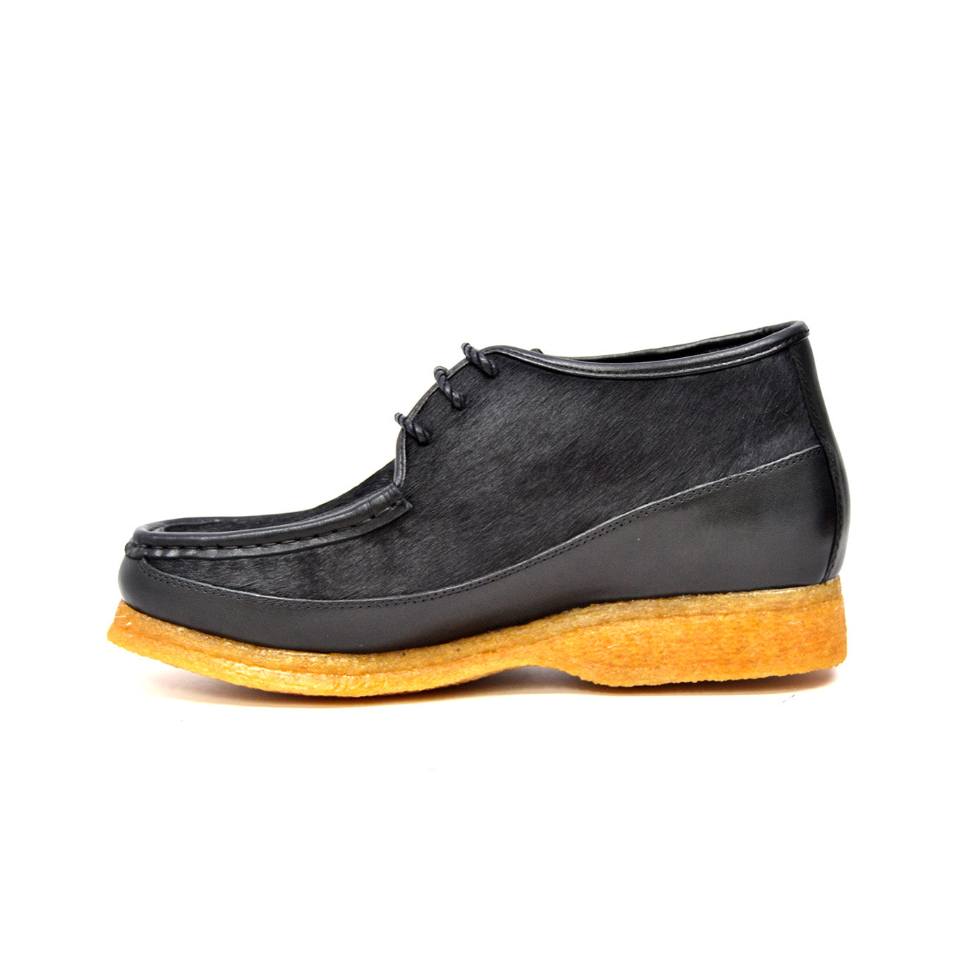 British Walkers Knicks Men's Limited Edition Black Leather and Pony Skin Sneakers view 5